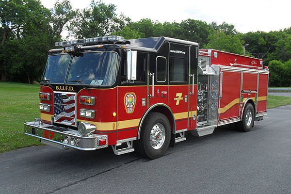 Pierce Saber fire engine pumper tanker - new fire apparatus sales in PA - driver front