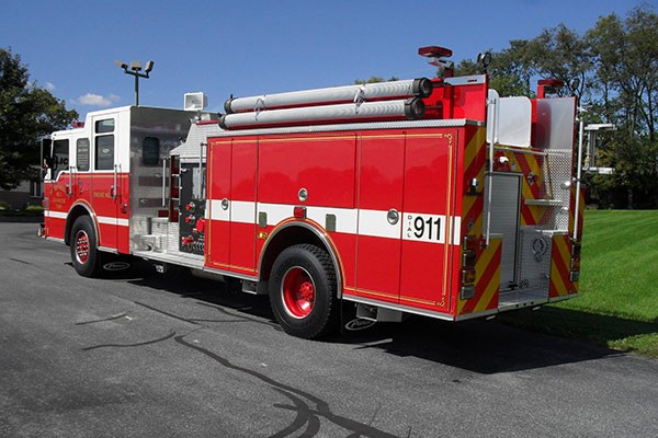 Pierce Impel pumper - new fire engine sales in Pennsylvania - driver rear