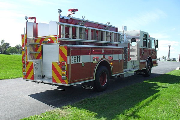 Pierce Impel pumper - new fire engine sales in Pennsylvania - passenger rear