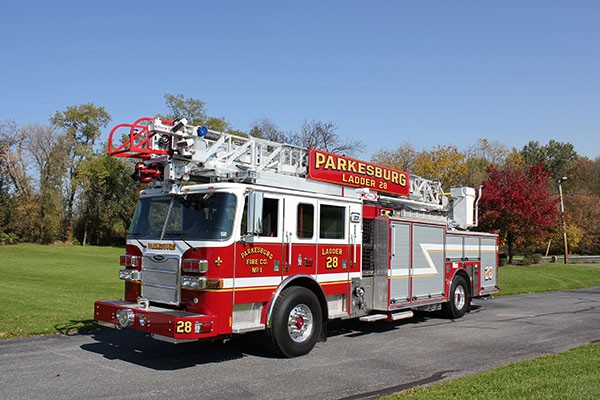 Pierce Arrow XT heavy duty aerial ladder fire truck - new aerial ladder fire truck sales in PA - driver front