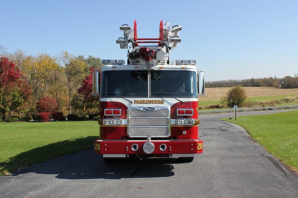 Pierce Arrow XT heavy duty aerial ladder fire truck - new aerial ladder fire truck sales in PA - front