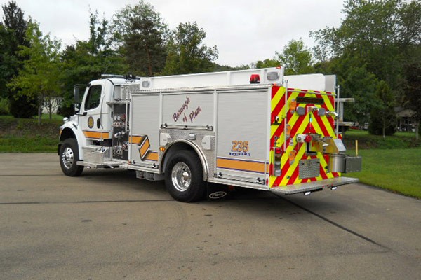 Pierce Freightliner fire engine - new commercial pumper sales in PA - driver rear