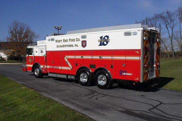 Pierce Arrow XT walk-in rescue - new fire rescue sales in Pennsylvania - driver rear