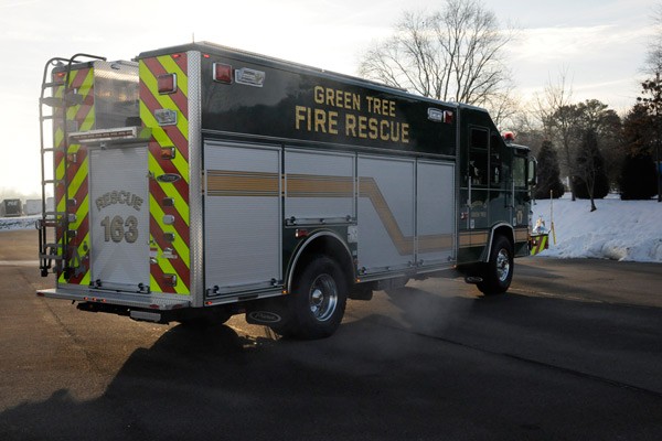 Pierce Quantum rescue fire apparatus - new fire rescue truck sales in PA - passenger rear