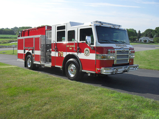 new 2010 Pierce Impel custom pumper - fire engine - passenger front