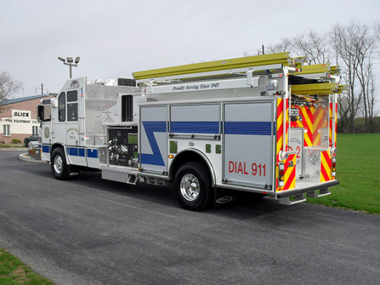 Pierce Quantum Pumper - Fire Engine - Driver Rear Angle View