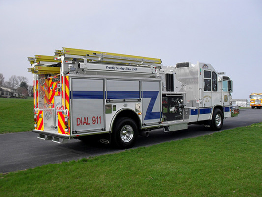 Pierce Quantum Pumper - Fire Engine - Passenger Rear Angle View