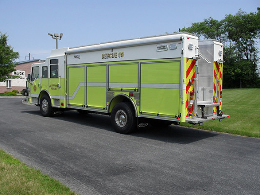 Pierce Impel Heavy Duty Rescue Truck - Non-Walk-In Rescue - Driver Rear