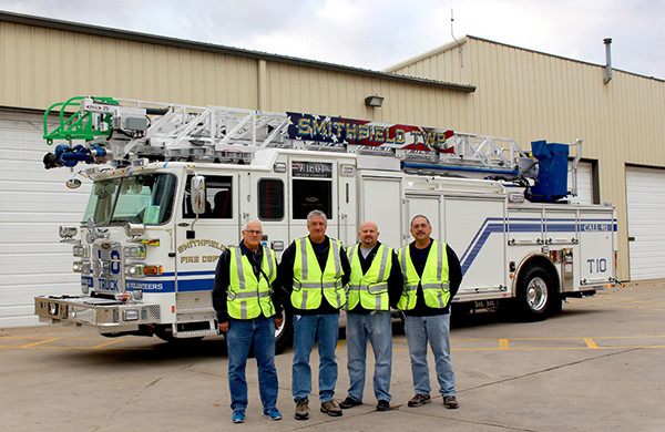 Pierce Arrow XT - 75' Aerial Ladder - Fire Truck 10 - Members At Pierce Mfg.