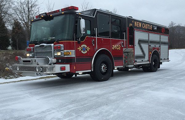 New Castle FD - Pierce Dash CF PUC rescue pumper - fire engine - driver rear