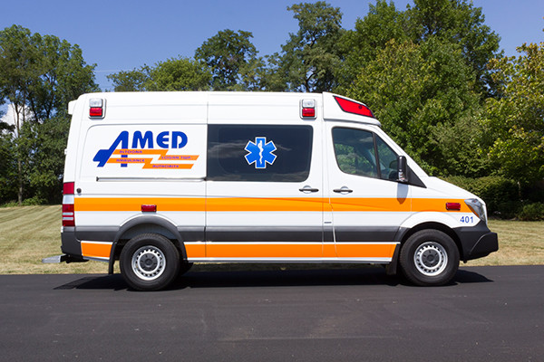 AMED - Demers Mirage EXE Type II Ambulance - Mercedes Sprinter - passenger side