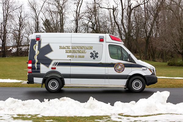 Back Mtn. Fire & EMS - Demers EXE Type II Ambulance - passenger side