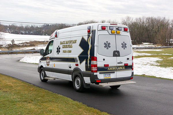 Back Mtn. Fire & EMS - Demers EXE Type II Ambulance - driver rear