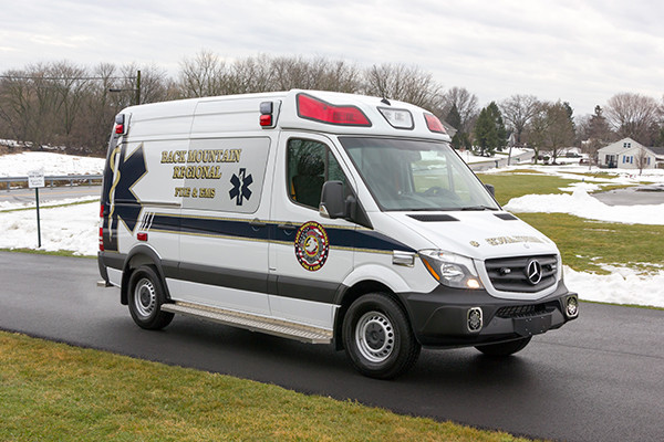 Back Mtn. Fire & EMS - Demers EXE Type II Ambulance - passenger front