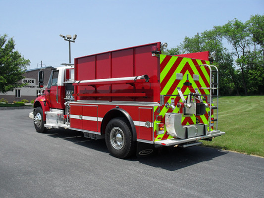 Fire Truck - 2011 Pierce International Dry Side Tanker - driver rear