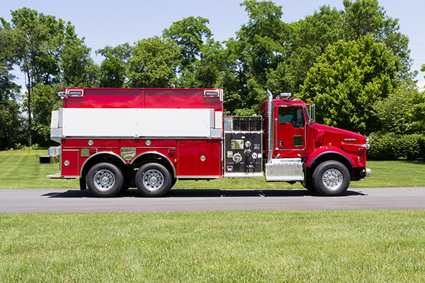 2016 Pierce Kenworth - commercial dry side tanker fire truck - passenger side