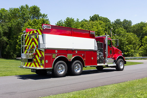 2016 Pierce Kenworth - commercial dry side tanker fire truck - passenger rear