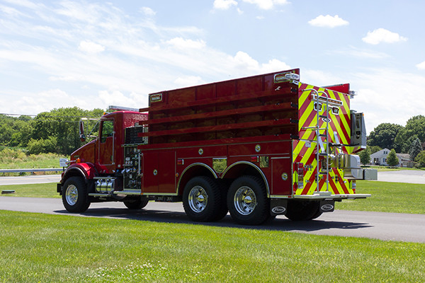 2016 Pierce Kenworth - commercial dry side tanker fire truck - driver rear