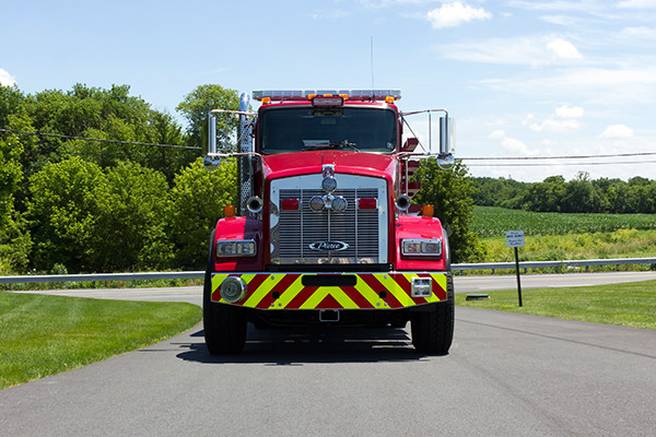 2016 Pierce Kenworth - commercial dry side tanker fire truck - front