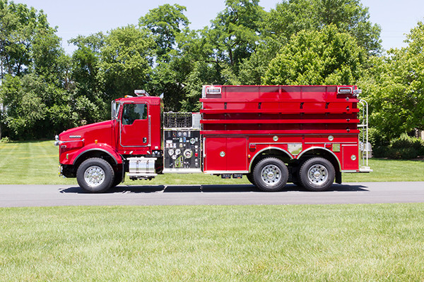 2016 Pierce Kenworth - commercial dry side tanker fire truck - driver side