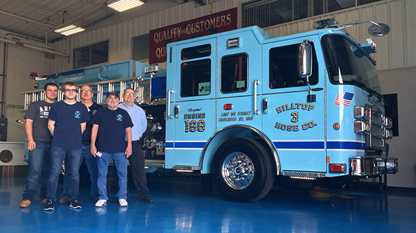 2016 Pierce Enforcer - fire engine pumper - final inspection on blue floor