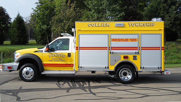 2016 Pierce non-walk-in rescue - mini rescue fire truck - driver side