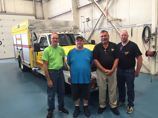 2016 Pierce non-walk-in rescue - mini rescue fire truck - members at Pierce for final inspection