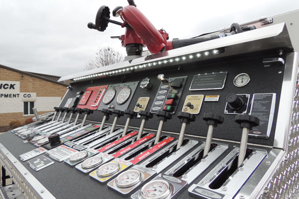 new rescue fire engine sales - 2016 Pierce Enforcer - top mount pump panel