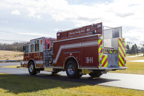 2017 Pierce Enforcer pumper - new fire engine sales in PA - driver rear