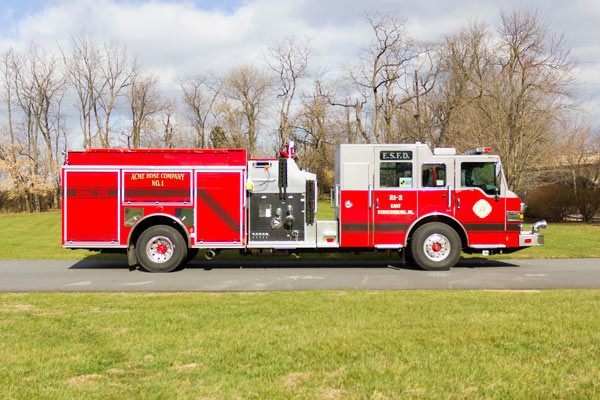 new fire pumper sales - 2017 Pierce Velocity - passenger side