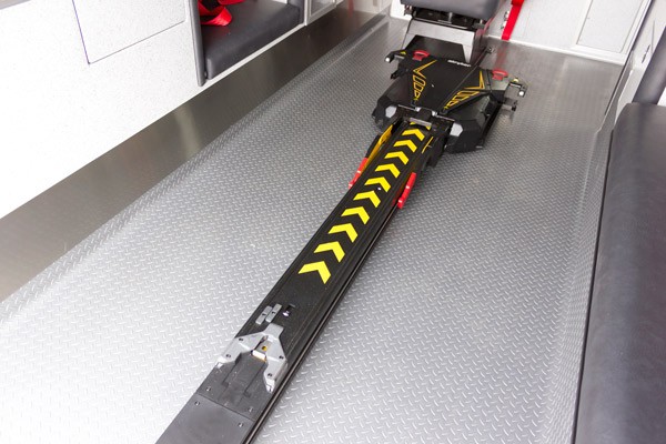 new ambulance sales in PA - Braun Express Type III - power stretcher track