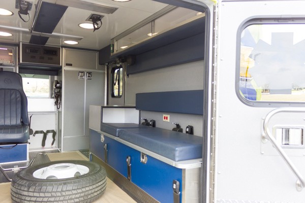 ambulance remount sales in PA - Glick Fire Equipment - module interior passenger side