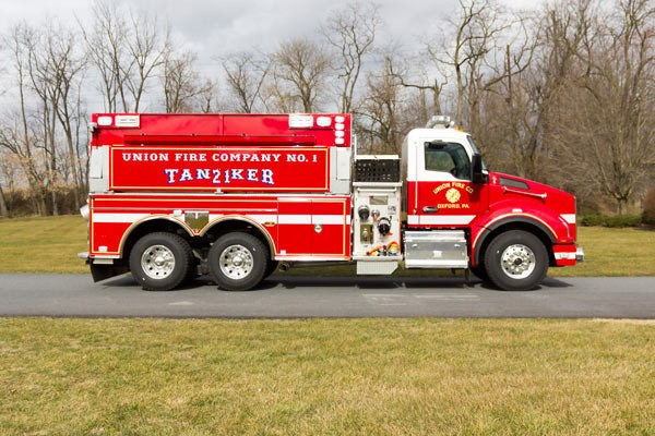 new 2016 Pierce commercial fire tanker sales in PA - Glick Fire Equipment - passenger side