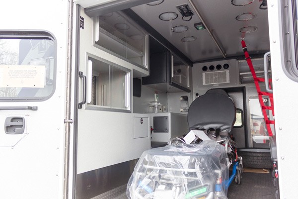 new Braun type 1 ambulance sales in Pennsylvania - patient module interior driver side