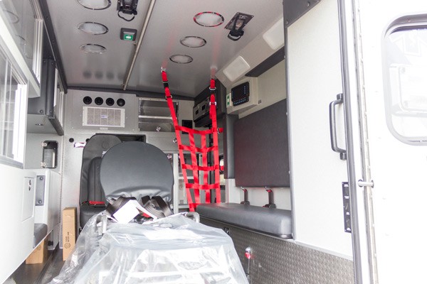 new Braun type 1 ambulance sales in Pennsylvania - patient module interior passenger side