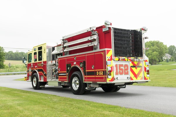 new fire engine sales in PA - 2017 Pierce enforcer pumper - driver rear