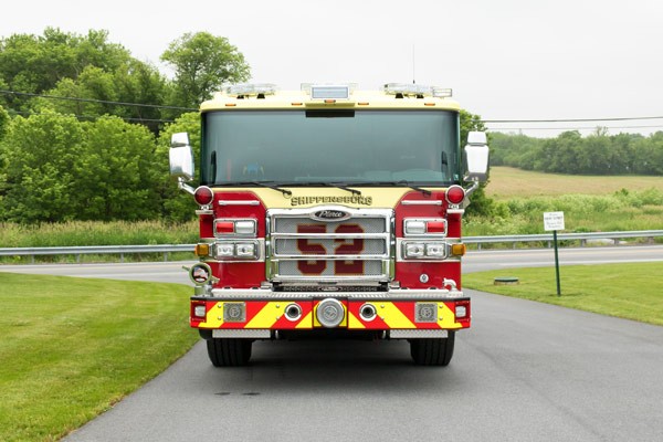 new fire engine sales in PA - 2017 Pierce enforcer pumper - front