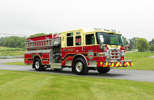 new fire engine sales in PA - 2017 Pierce enforcer pumper - passenger front