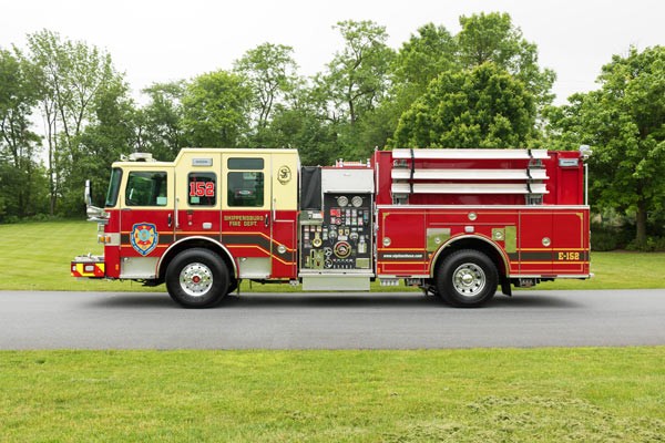 new fire engine sales in PA - 2017 Pierce enforcer pumper - driver side