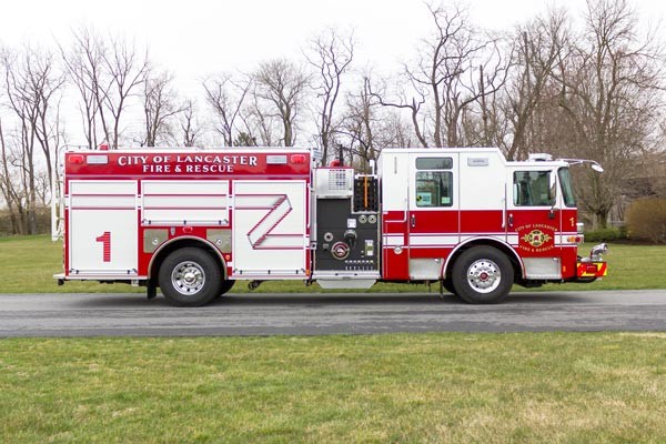 2017 Pierce Enforcer fire engine - passenger side