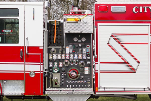 2017 Pierce Enforcer fire engine - pump controls detail