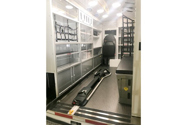 patient module interior view 2017 Demers Transit Type II ambulance