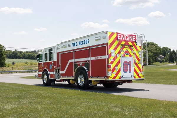 driver rear view new 2017 Pierce Enforcer PUC pumper