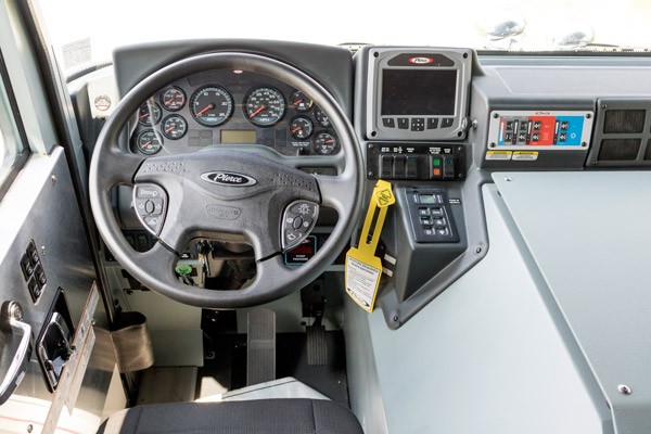 driver cab interior view new 2017 Pierce Enforcer PUC pumper