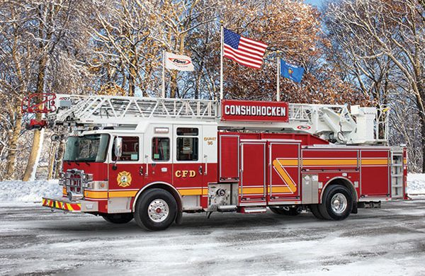 CONSHOHOCKEN FIRE CO. No 2 Pierce Enforcer PUC 107’ Ascendant Heavy-duty ladder