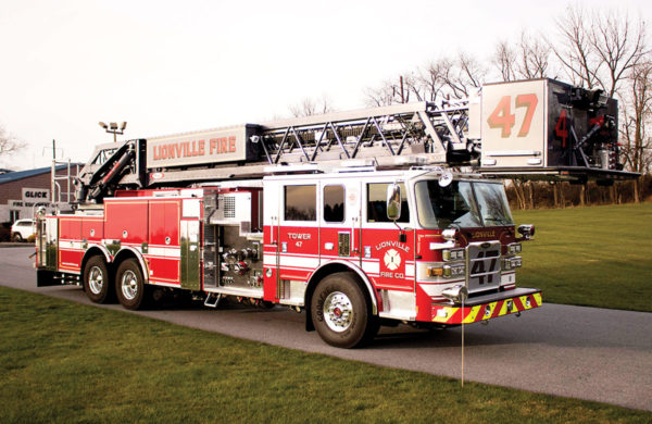 LIONVILLE FIRE COMPANY Pierce Arrow XT 100’ Rear Mount Aerial Platform